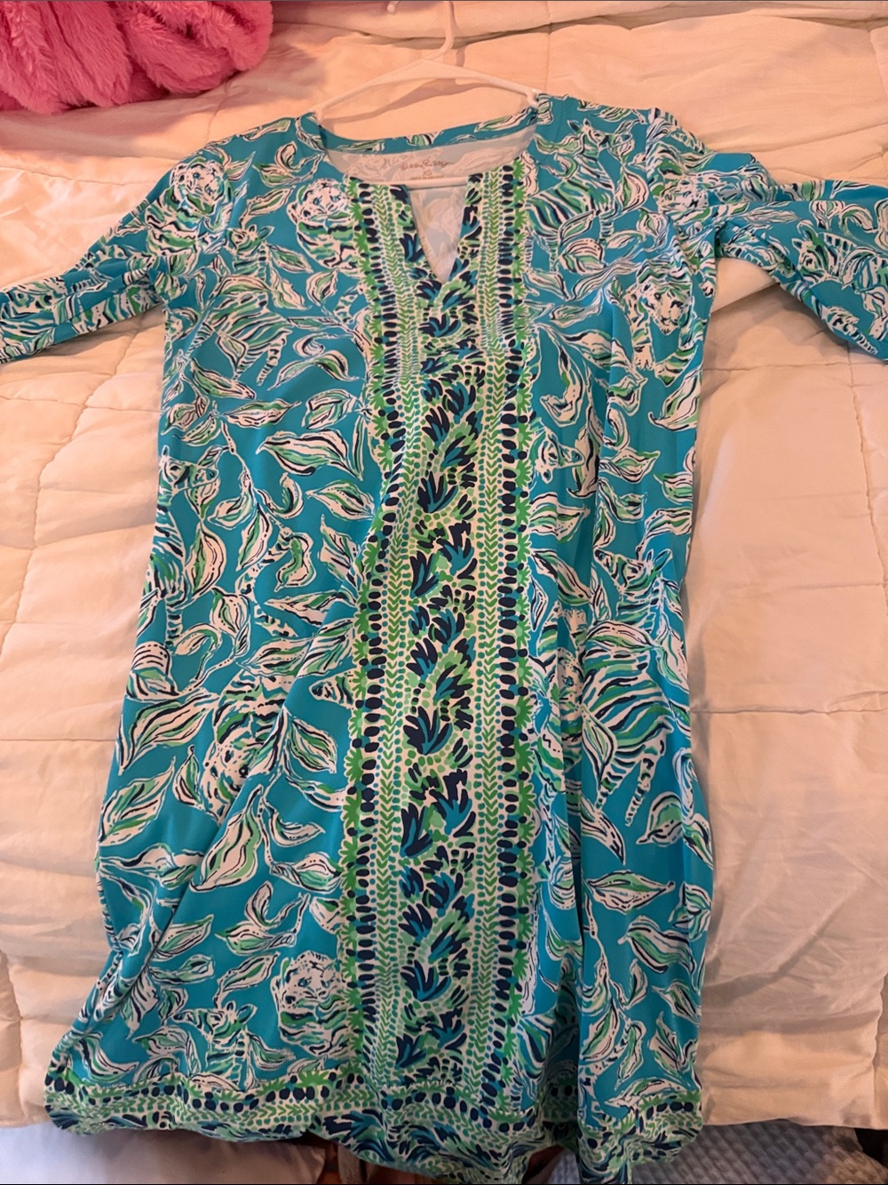 Lilly Pulitzer Turquoise Floral-Print Midi Dress